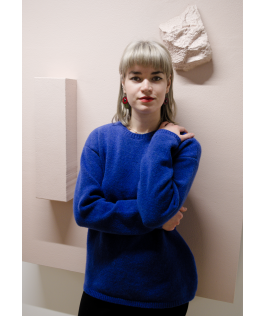 Pulover royal blue din lână